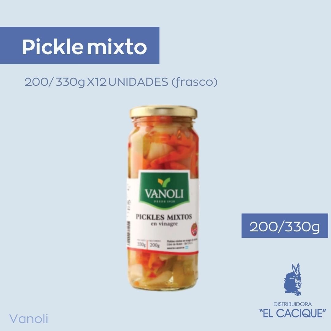 Pickle Mixto Vanoli Frasco12 X 200/330 Gr.